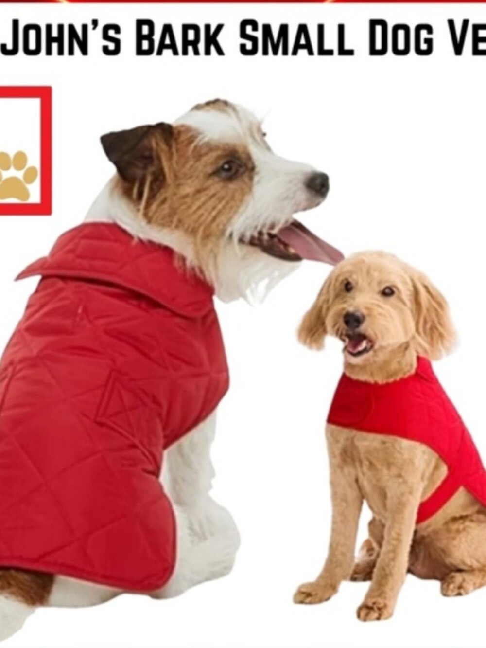 St. John's Bay Quilted Red Dog Vest Jacket NEW